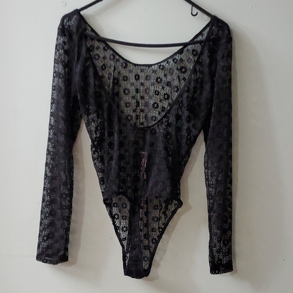 Victoria's Secret Black Floral Lace Bodysuit - Picture 2 of 7
